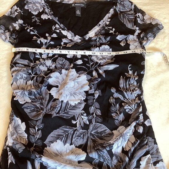 INC International Concept Women's Black White Floral Roses Print Blouse Top Shir - Picture 4 of 5